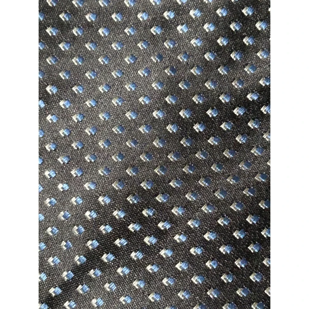 Bruno Marchesi Silk Tie Mens Black Blue Square Dot Hand Made 3.5x59 - CJ